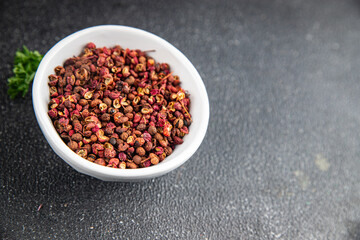 pepper Sichuan spice pepper peas fresh tasty food gourmet food background on the table rustic food top view copy space