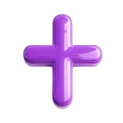 Obraz premium Purple Medical Plus Sign Healthcare Branding Icon Graphic, 3D design, Transparent Background, PNG
