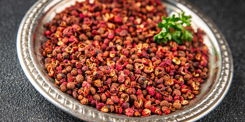 pepper Sichuan spice pepper peas fresh tasty food gourmet food background on the table rustic food top view copy space