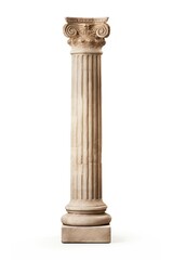 Fototapeta premium Roman pillar architecture column white background.