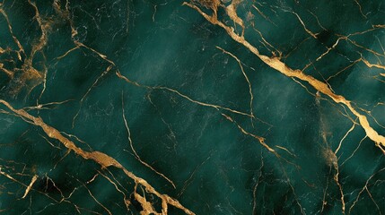 Emerald green and gold marble texture background; luxurious design, elegant pattern, for website or print