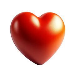 A shiny red heart symbolizing love and affection.