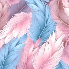 Obraz premium Image of Pink and Light Blue Feathers