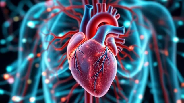 Human Heart Anatomy: A 3D Render of the Cardiovascular System