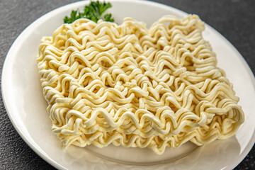 noodles instant raw fast food fresh tasty food dish delicious gourmet food background on the table rustic food top view copy space