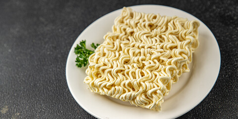 noodles instant raw fast food fresh tasty food dish delicious gourmet food background on the table rustic food top view copy space
