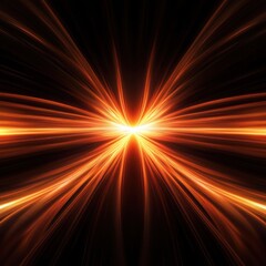 Radiant light beams converging in a dark space backdrop