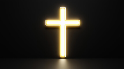 Fototapeta premium golden cross on black background