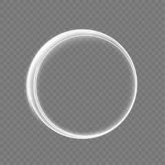 White shiny sparks of spiral wave. Png shine round frame with light circles light effect. Semicircular wave, light trail curve swirl, incandescent optical fiber vector, png, effect, wave,neon,line.