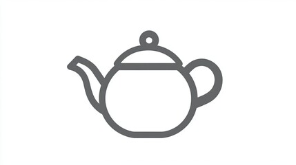 Simple line art illustration of a teapot, perfect for websites, apps, or print.