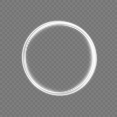 Abstract circle, white color glowing lines background. Curve white line light effect. Light cool whirlwind. Vector sparkle, png, effect, wave,neon,line.