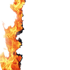 PNG Burning Edge Effect Against Transparent Background for Fire, Heat, or Dramatic Design Projects