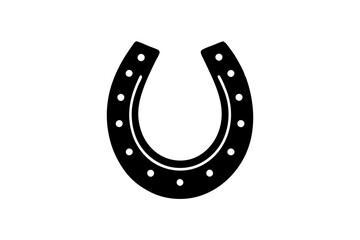 Horseshoe icon, Luck symbol, Horseshoe silhouette vector 