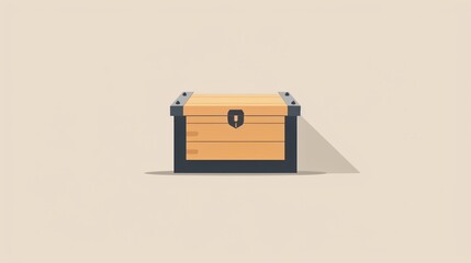 Wooden Chest Storage Box Vector Illustration With Flat Design Isolated On White Background