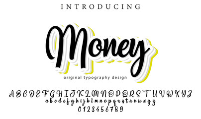 Money Font Stylish brush painted an uppercase vector letters, alphabet, typeface