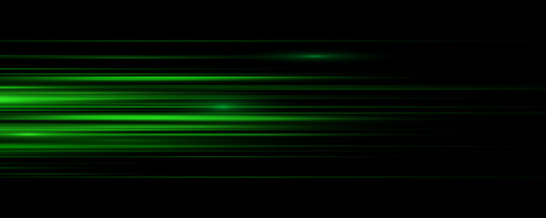 Particle motion effect. Magic of moving fast lines. Special effect, speed line. Laser beams, horizontal light rays. Glow light flare and spark dust. Png, vector illustration.