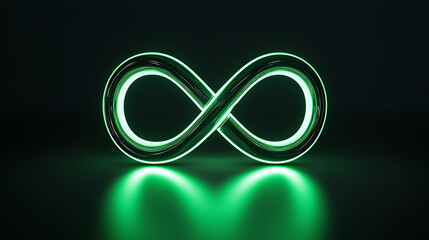 3d render of a glowing neon sign symbol on a green background