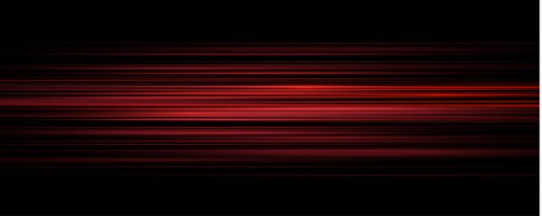 Abstract light effect line. Speed ??vector illustration, road. Laser beams isolated on black background. Png lens flash. Horizontal rays glowing in the dark.	