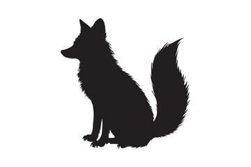 Fox Silhouette Vector Illustration for Wildlife and Craft Design