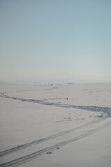 S - shape footprints in the snow