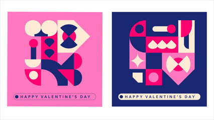 Wallpaper Geometric Valentine's Day Cards design