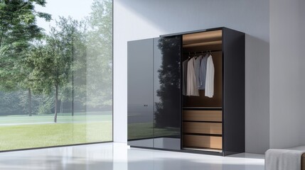 Modern Closet Design in Minimalist Interior Space
