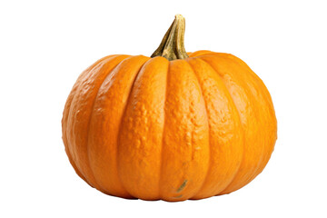 Obraz premium A perfectly symmetrical pumpkin featuring a rich orange hue, with small blemishes that add character. The top view reveals the unique curvature and subtle variations in color