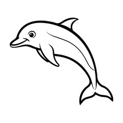Fototapeta premium dolphin isolated on white vector illustrator