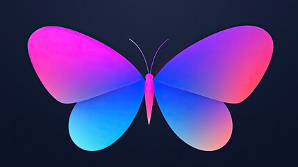 Naklejka premium Vibrant gradient butterfly design, dark background, digital illustration, website graphic