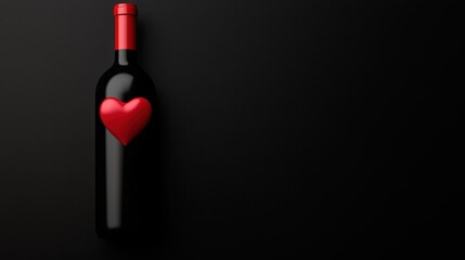 A romantic wine bottle with a heart design, perfect for love celebrations and special occasions.