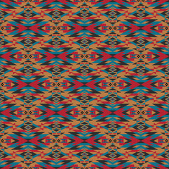 American tribal ethnic native pattern seamless.Traditional Navajo,Aztec,Apache,Southwest and Mexican style fabric pattern.Abstract vector motif pattern.For fabric,clothing,blanket,woven,wrap,decorate.