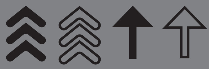 Swipe up icons. Swipe up vector icons. Swipe up arrows. Swipe arrow buttons.