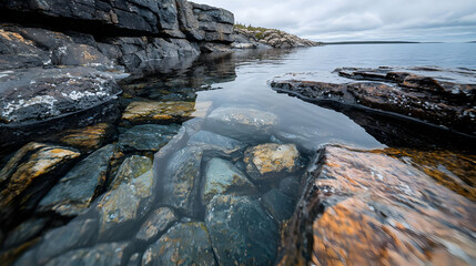 Fototapeta premium Clear Coastal Water Rocks Lake Shore Nature