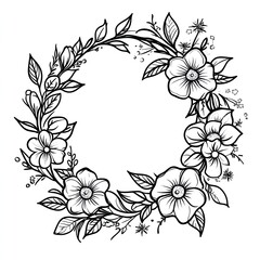 Simple Floral Wreath with Stars Perfect for Spring Wedding Invitations Baby Announcements and Social Media
