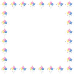 Balloon pattern watercolor illustration on white background 