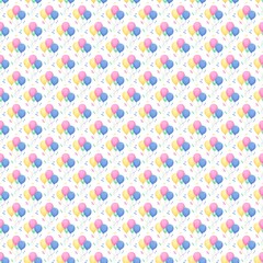 Balloon pattern watercolor illustration on white background 