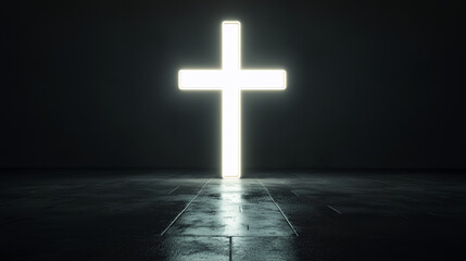 Naklejka premium cross in the night