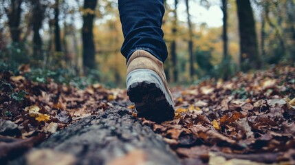 Exploring nature trails autumn forest outdoor adventure scenic landscape close-up view tranquility and reflection