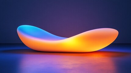 Glowing abstract illuminated form, futuristic design.