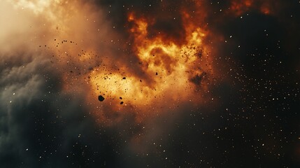 Fiery Debris Cloud: Abstract Explosion Texture