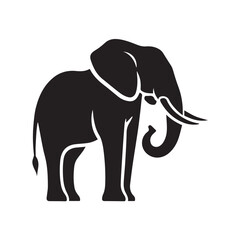 Fototapeta premium Powerful Elephant Head Silhouette Design