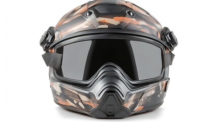 Fototapeta premium Tactical Soldier Helmet Isolated on White Background High Resolution