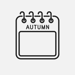 Icon page calendar - season autumn, empty space