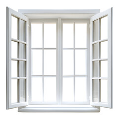 PNG Open Window Against Transparent Background for Interior Design, Home Decor, or Fresh Air and Light-Themed Projects