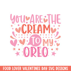 Cream to oreo valentines day design, Valentines day food lover couple design