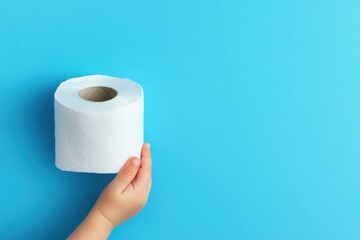 Fototapeta premium Toilet Paper Roll with Hand