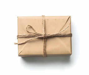Rustic Brown Gift Box Tied with Twine