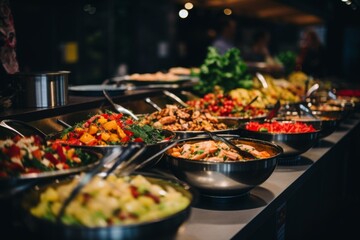 Close up of a buffet
