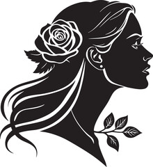 Rose vector silhouette image 