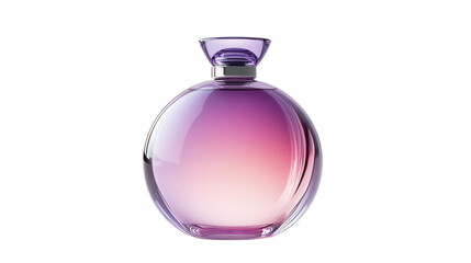 Elegant Purple Glass Perfume Bottle with Smooth Gradient and Reflective Surface